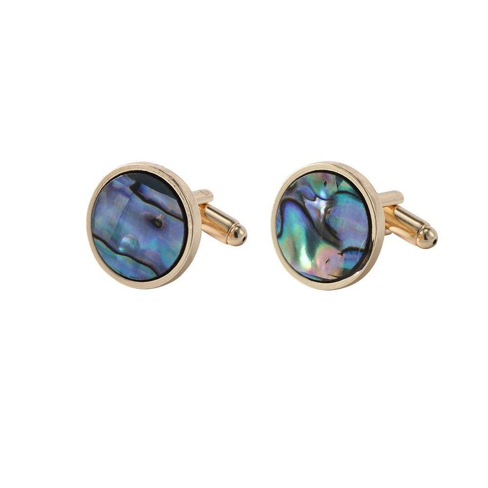 Shell Men Cufflinks Gradient Color Geometric Cufflinks French Shirt Cufflinks  Men Accessories