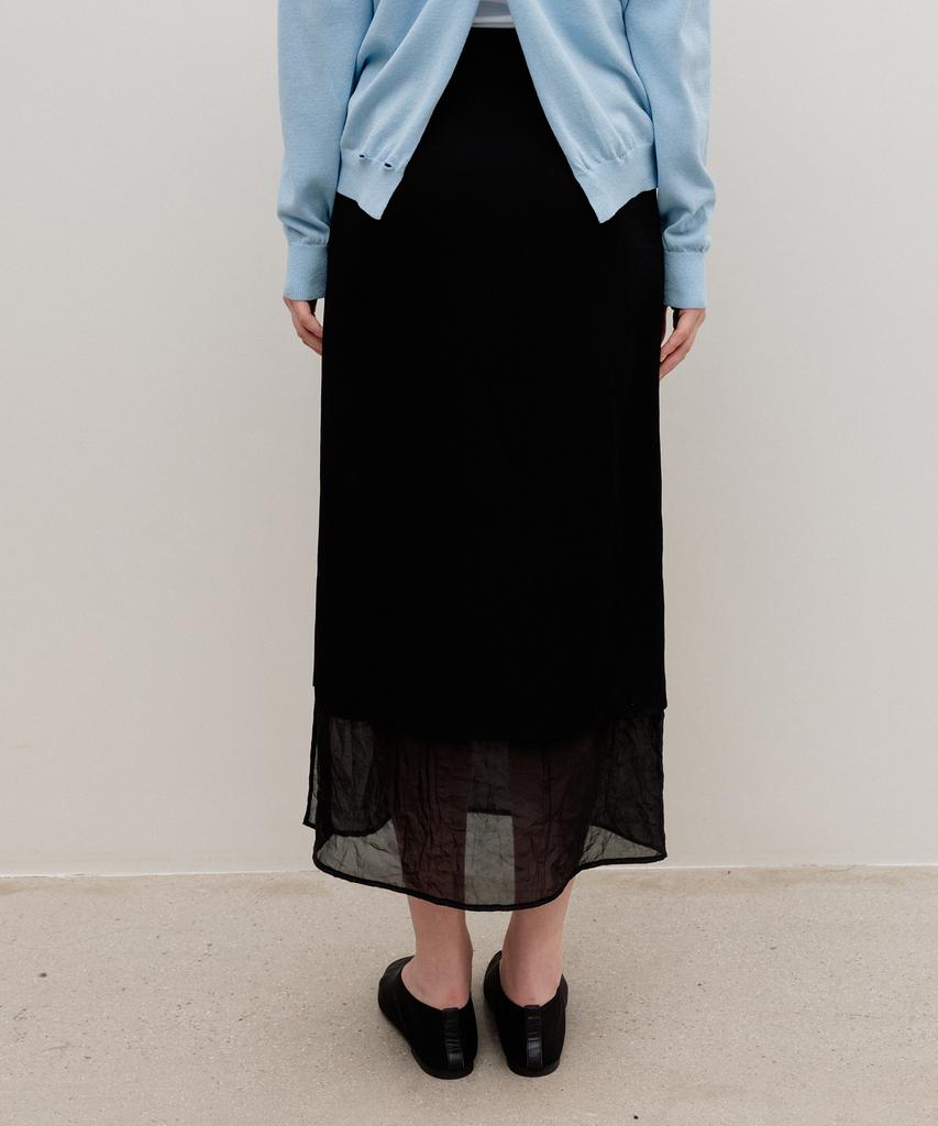 Leumeme Elene Sheer Layered Skirt Black