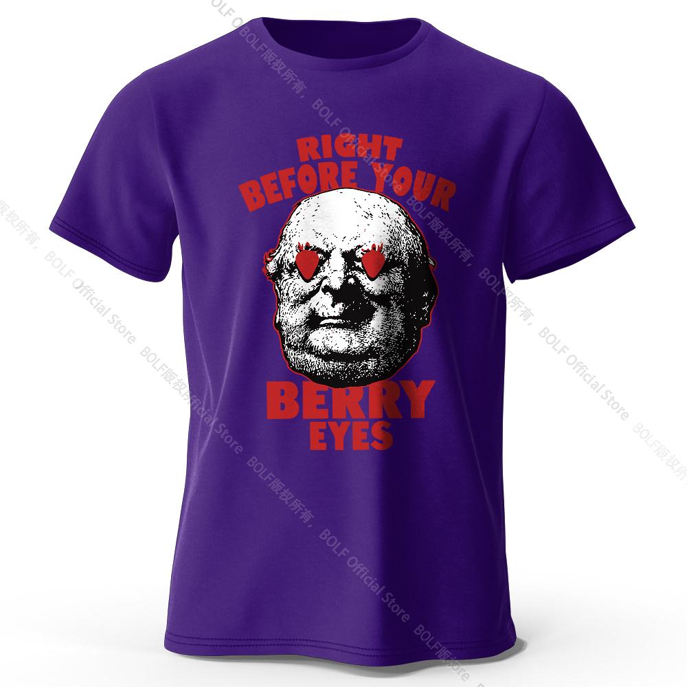 Herr T-shirt med tryck 'Men's Right Before Your Berry Eyes' 100% Bomull Oversize Frukt Ordvits Grafiska T-shirts för Kvinnor Sommartoppar Streetwear