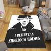 Sherlock Collage Flannel Printed Carpet, Home Sofa Decoration for Living Room & Bedroom, Non‑Slip Play Flannel Floor Mat for Game Room