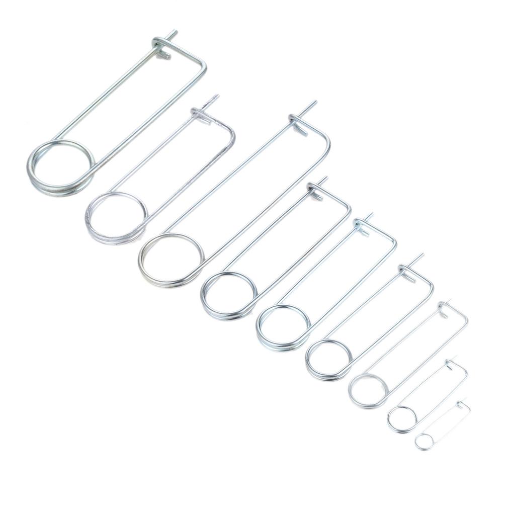 DRELD 10/5/1pcs Broche en Acier Forme Goupille de Sécurité Goupille à Ressort Fermoir de Blocage Rapide pour Attelage de Ferme Pelouse Jardin