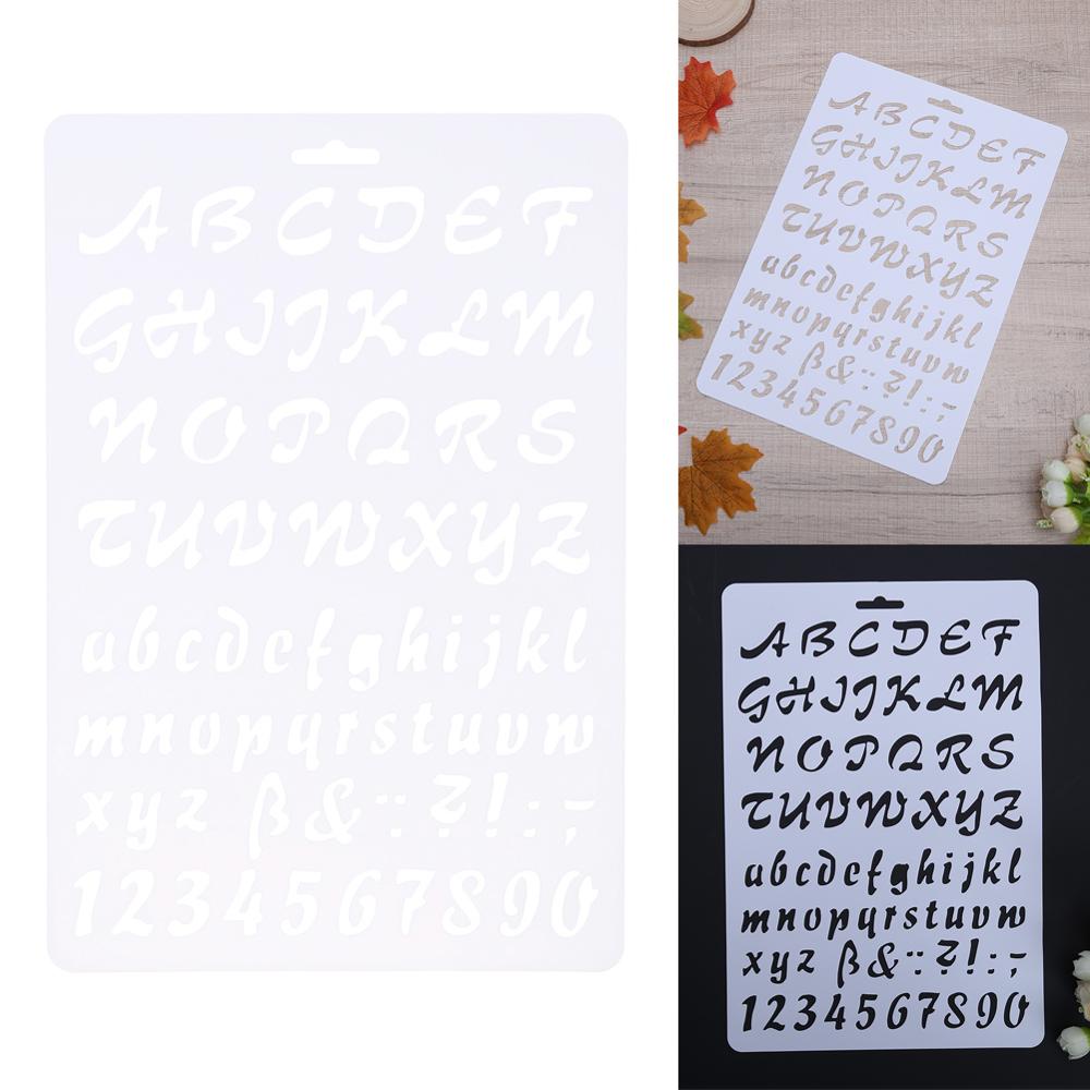 Plastic Lettering Stencil for DIY Scrapbooking Letter Alphabet Stencils Walls Painting Paper Craft Decor Number Word Template