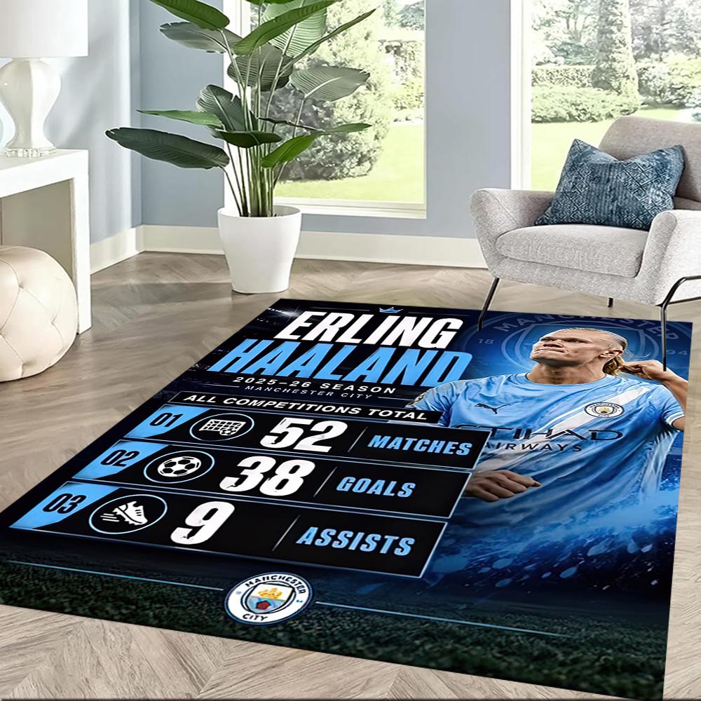 Haaland Enthusiasts Square rugs are a great choice for living rooms, bedrooms, home décor, and as gifts.