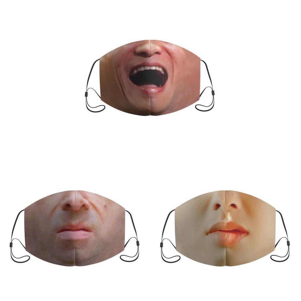 Maschera Divertente con Espressione Facciale in Tessuto Non Tessuto Per Tutti i Generi Adatta a Primavera Estate Autunno Inverno