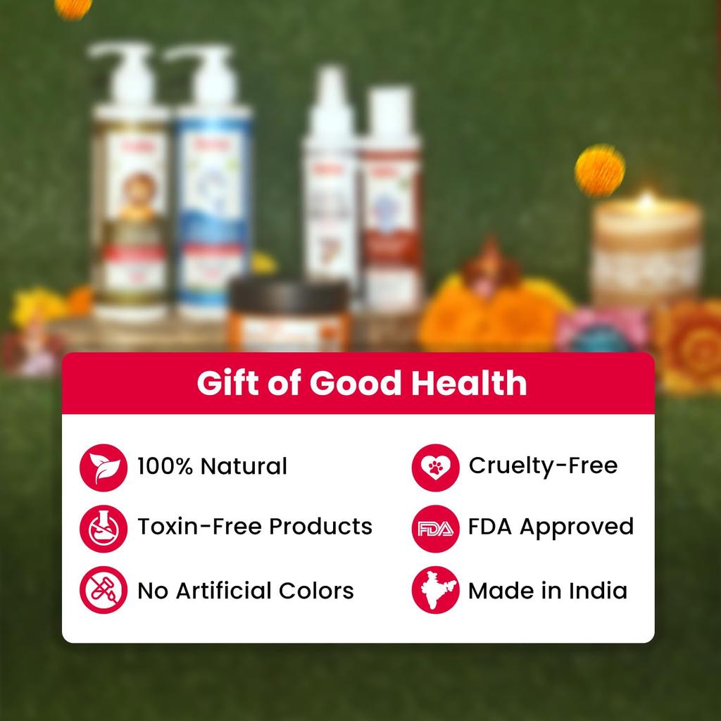 BabyOrgano Gift Set - Baby's First Skin Care Combo | Body Wash 200ml | Natural Ubtan 100gm | Nourishing Hair Oil | Body Lotion | Massage Oil 100ml