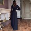 2024 Herbst Damen Einfarbiges Hochtailliertes Schlankheitskleid mit Umlegekragen - Royal Sister Stil