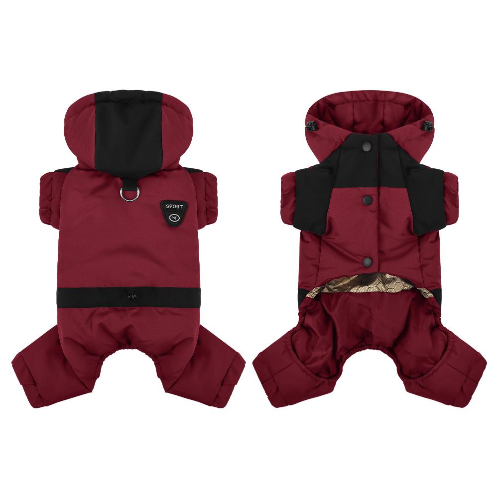 Reflective Winter Dog Jacket for Small Medium Dogs Puppy Poodle Pug French Bulldog Jumpsuit Dog Outfits Pet Accessories (Red,S) красный