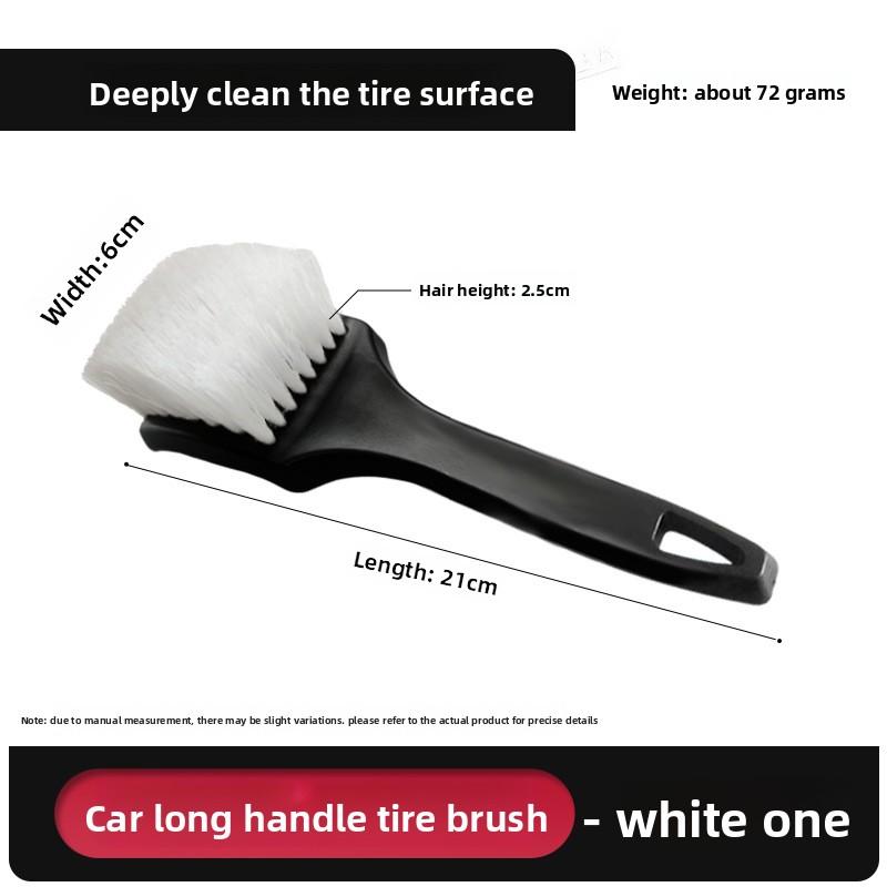 Auto Wheel Rim Tire Detailing Cleaning Brush Non‑Slip Long Handle Hanging Hole Design Car Washing Scrubber Cleaning Tool