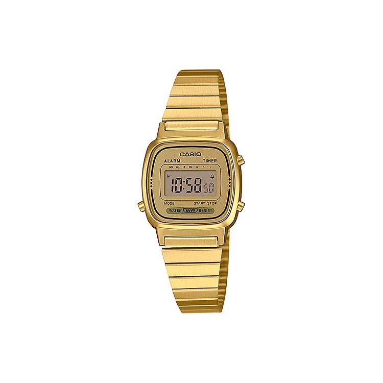 Casio Youth Series Metal Square Classic Waterproof Quartz Watch Women watches Gold LA670WGA-9D