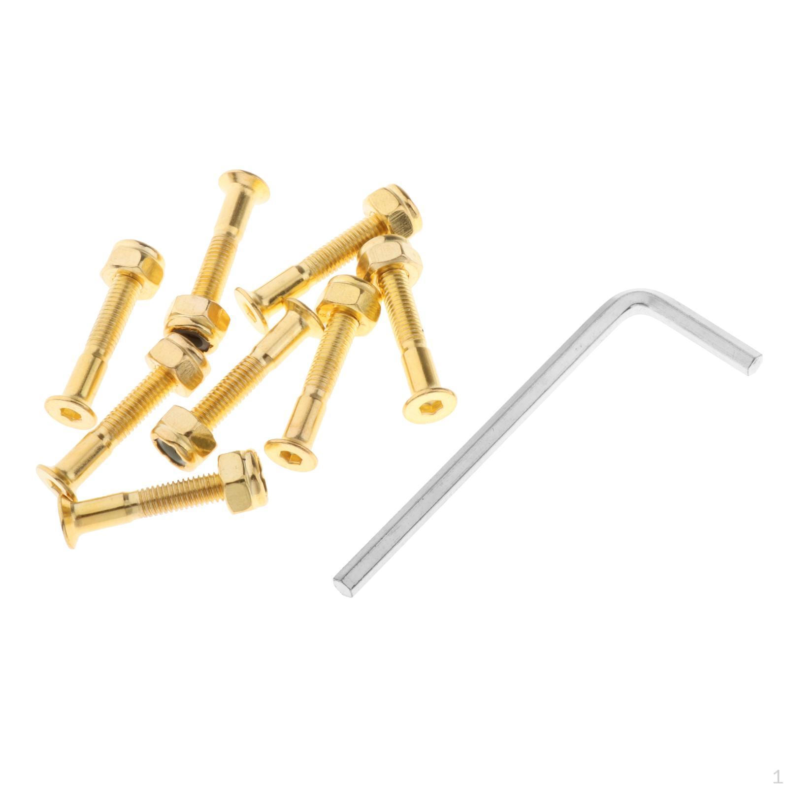 1 Set Longboard Skateboard Wheel Repair Hardware Screws with Key Wrench, 1