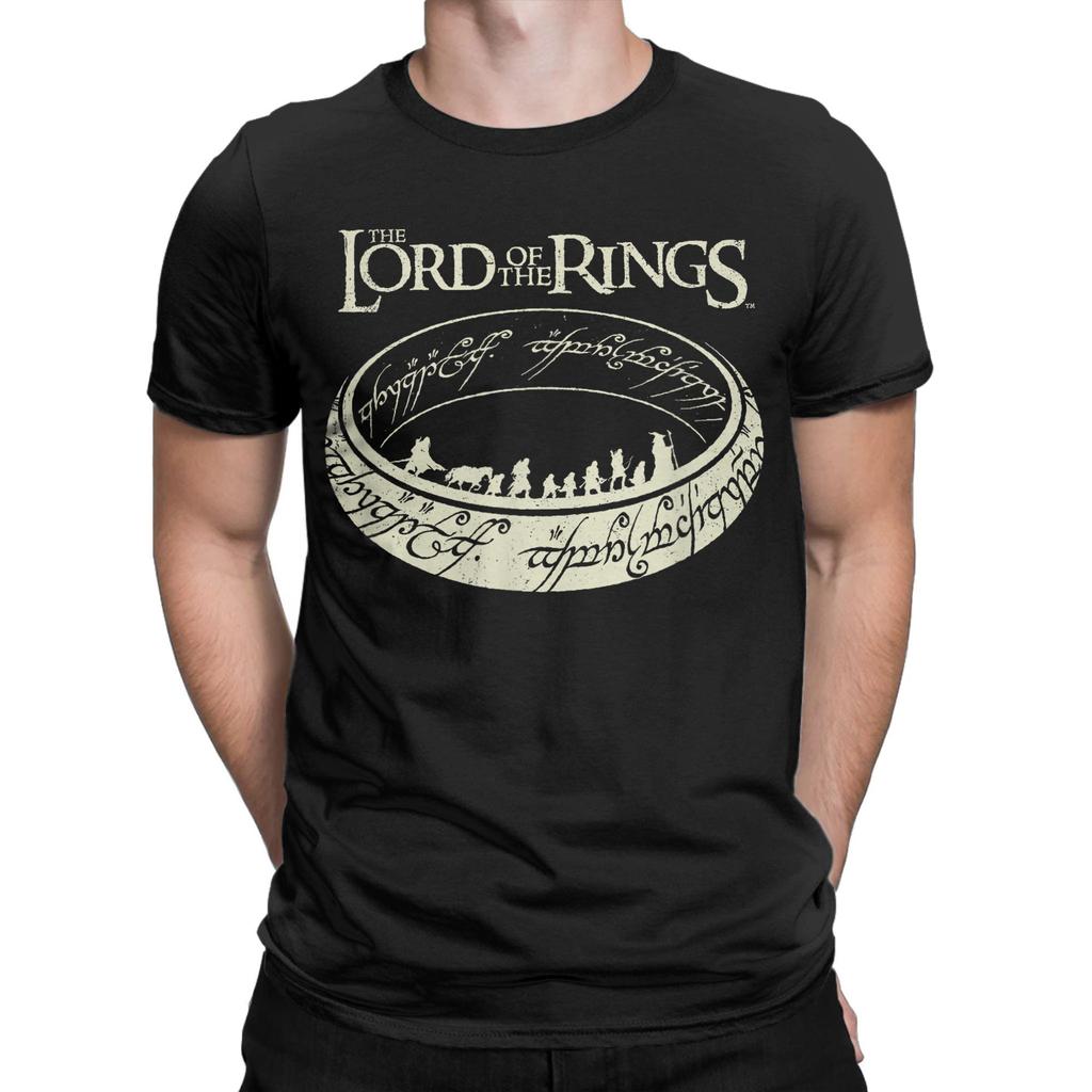 Vintage L-Lords Of The R-Rings The Journey Ring T-Shirt for Men 100% Cotton T Shirt Short Sleeve Tee Shirt Plus Size Clothing
