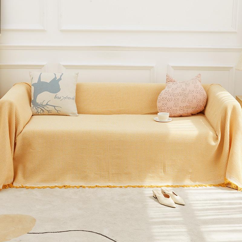

Универсальное полотенце для дивана, чехол из хлопчатобумажной пряжи, чехол для диванной подушки, полотенце, универсальный чехол для дивана Four Seasons 90x90cm жёлтый
