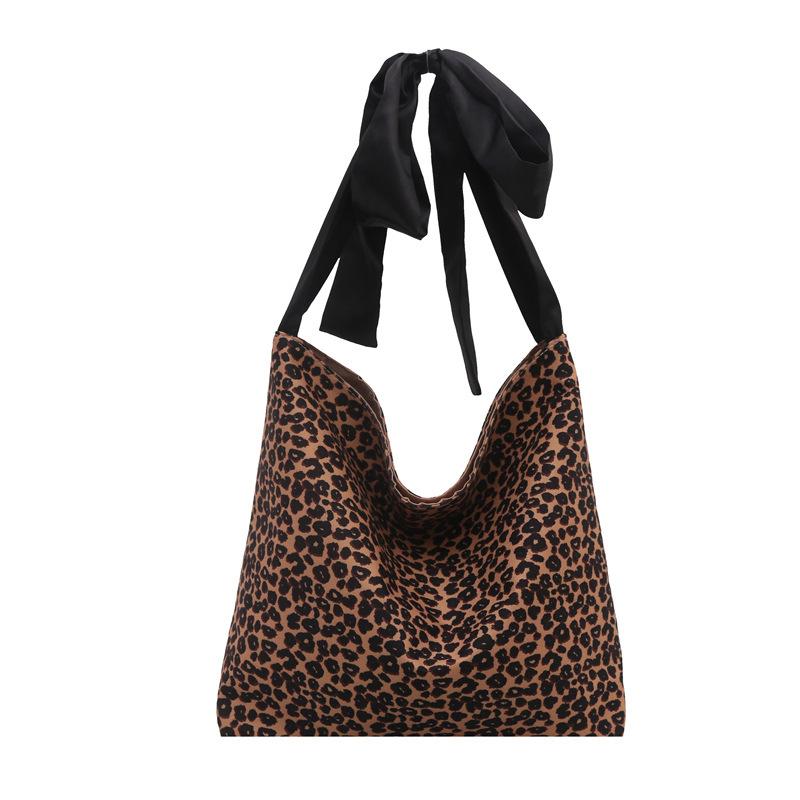 Leopard print casual personalized bag women's fashion versatile shoulder messenger bag 2025 new large-capacity simple handbag