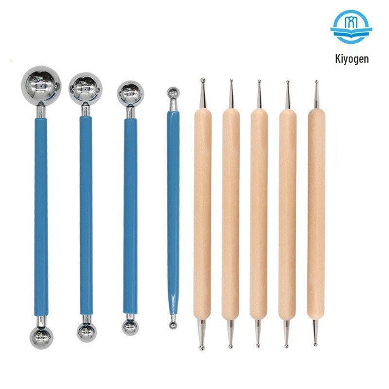 4-Piece Clay Sculpting Tool Set: Dual-Ended Sticks for Fondant and Pottery Shaping