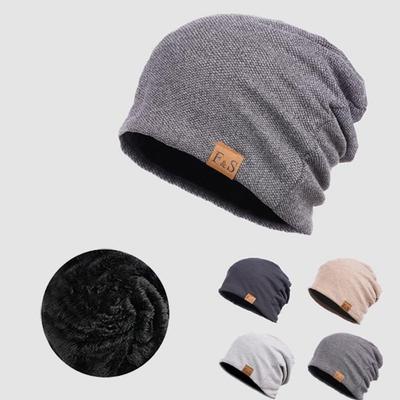 Damen Winter Strickmütze Sport Wandern Pelzfutter Beanie Mütze