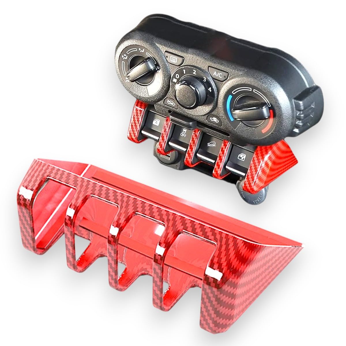 

HapiChil Suzuki Jimny Рамка кнопки стеклоподъемника Подъемная панель Переключатель подъема стекла Декорация для наклейки, JB64/JB74 (красный)