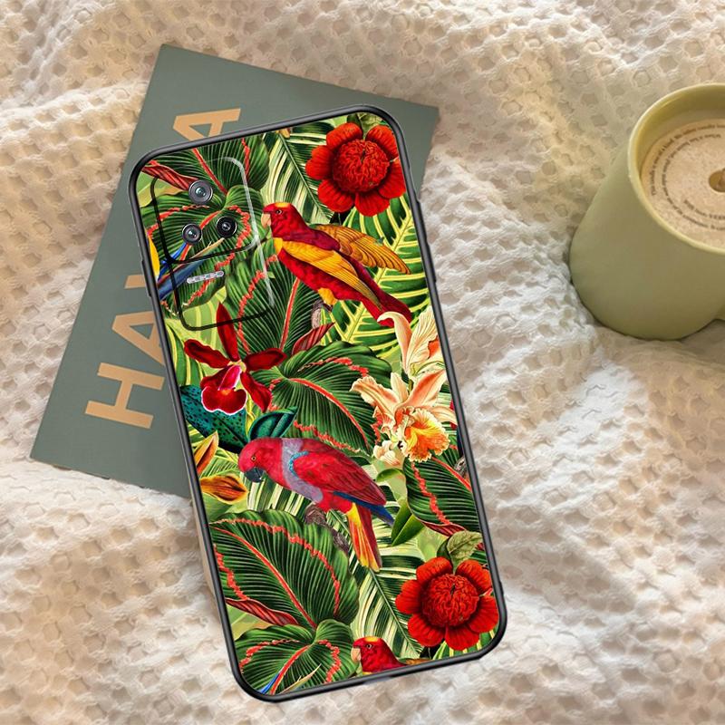 

Garden Birds Vintage Tropical FLORAL Case For Xiaomi 14T 13T Pro 11T 12T 13 14 15 Ultra POCO X7 Pro X3 X5 X6 F5 F6 M6 Pro Cover POCO X7