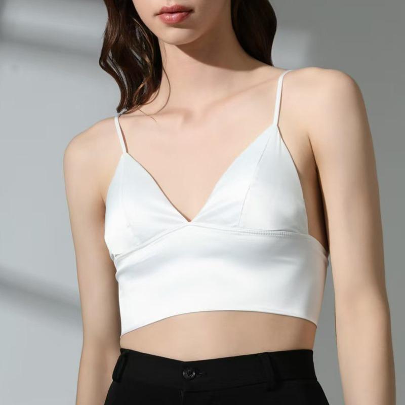 Women's Thin Sexy Triangle Cup No Underwire Smooth Shoulder Vest Type Underwear