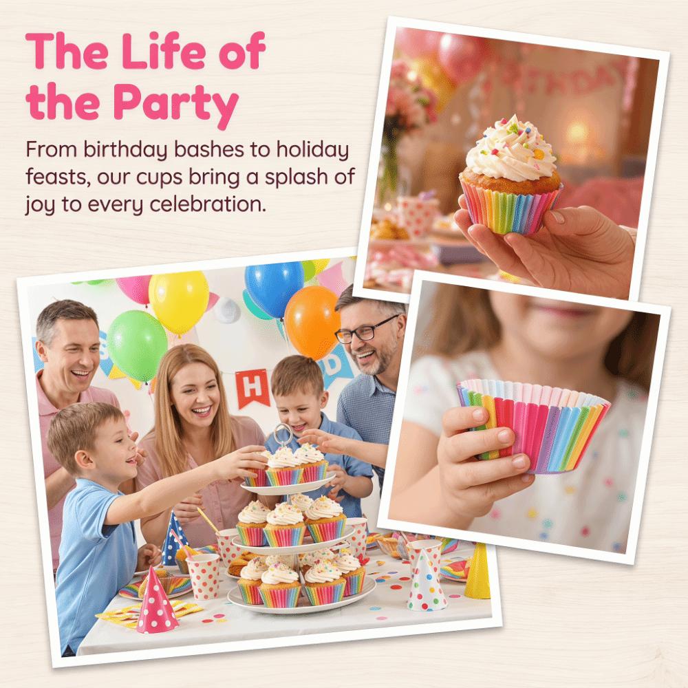 Greaseproof Colorful Cupcake Liners Paper Greaseproof Baking Cups Nonstick Cake Molds  Cake Baking