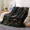 1pc Vintage Dark Forest Floral Print Cozy Blanket - Soft Flannel All-Season Throw for Sofa, Bed, Camping & Travel - Luxury Home