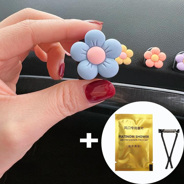 Cute Flower Aromatherapy Car Air Outlet Decoration Perfume Clip Air Freshener Colorful Flora Car Interior Decor Auto Accessories