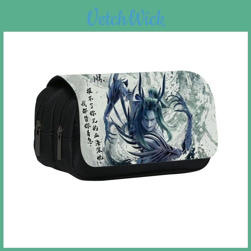 Nezha Themed Dual Layer Pen Bag With Spacious Storage For Kids And Teens