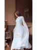 Women's European-American Style Waist-Cinched Long Sleeve Retro Dress, Soft and Elegant for Summer 2025