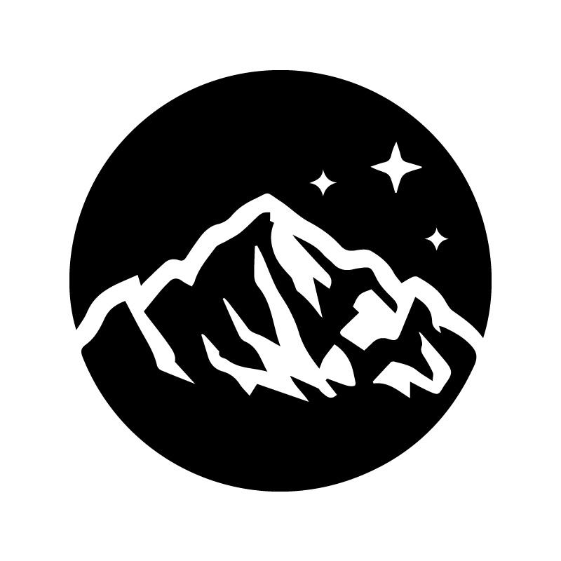 Snow Mountain Stickers,mountain&sky with stars,High quality for cars trucks motorcycles &laptops!