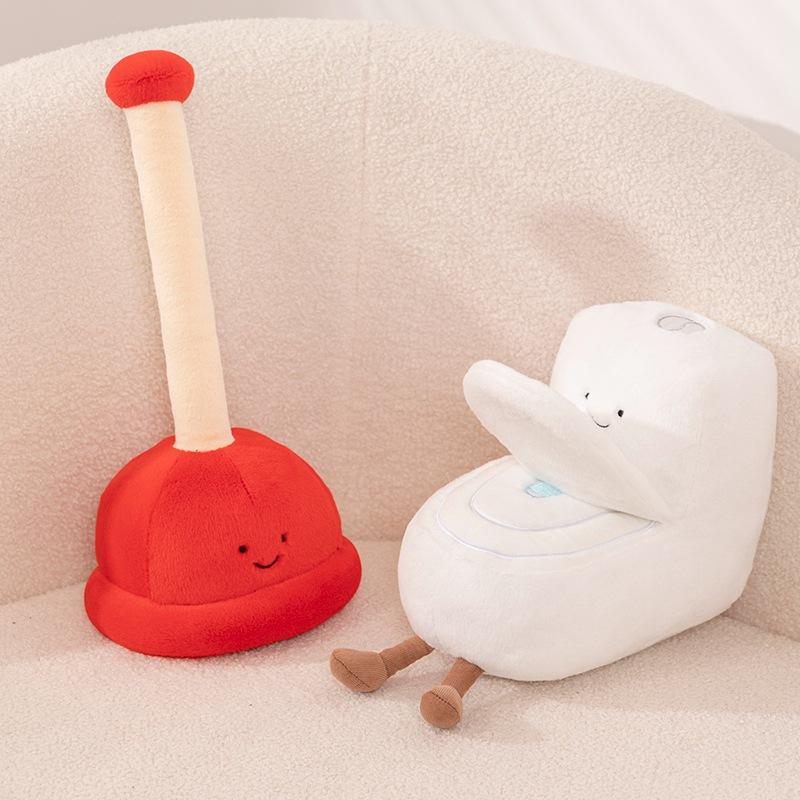 New Toilet Trick Doll Funny Plush Toy Doll Toilet Toilet Paper Ornaments