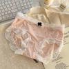 Lolita Bow Lace Transparent Underpants for Women Mid Waist Black Mesh Ruffle Cotton Crotch Thin Panties Sweet Girl Cute Briefs