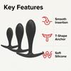 Silicone Anal Plug Butt Plug P-Spot Prostate Stimulator 3 Sizes Optional Unisex Beginner Wearable Adult Toy