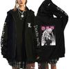 Japan Anime Death Note Lynlås Hættetrøjer Gotisk Herre Tegneserie Misa Amane L Ryuk-Grafik Streetwear Sort Fleece Lynlås Jakke Frakker