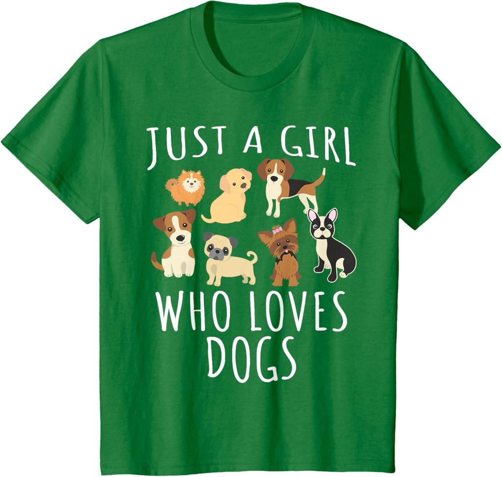 Just A Girl Who Loves Dogs Funny Puppy TShirt 100 Cotton ONeck Short Sleeve Summer Casual Mens Tshirt Streetwear