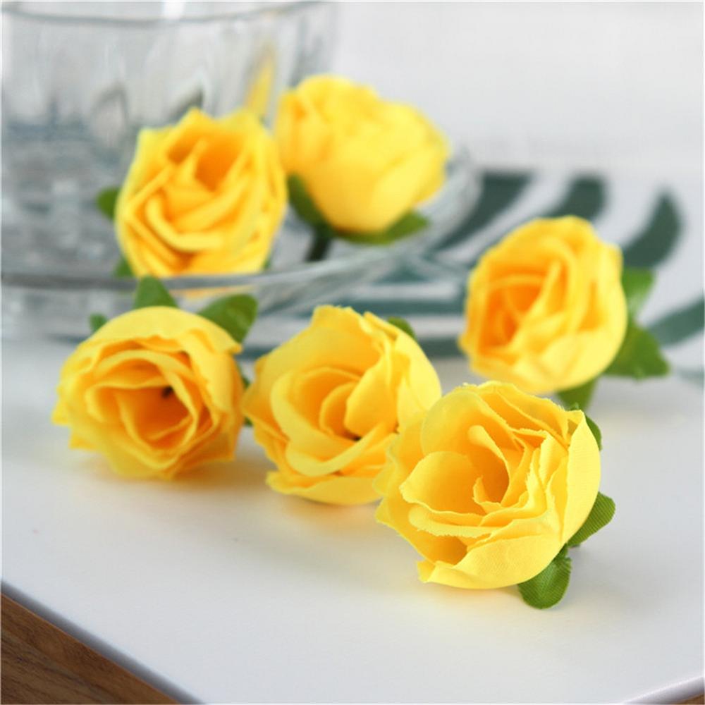 Rose Artificial Flowers 50pcs Simulation Flower Head Fake Roses Wedding Decorated Wall Flower Arrangement home Party Decoration