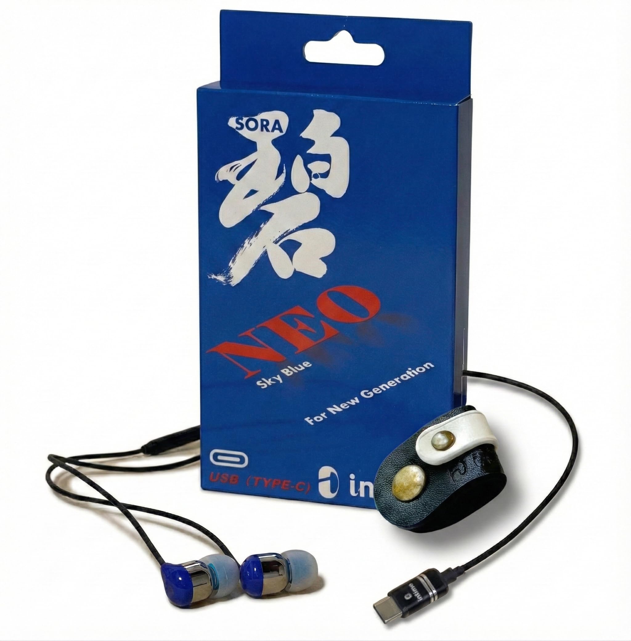 

Ao NEO Cord Reel Set intime Wired Earphones O2aid USB Sky Blue O2aid (Antime) [Japanese Brand] In-Ear Type-C