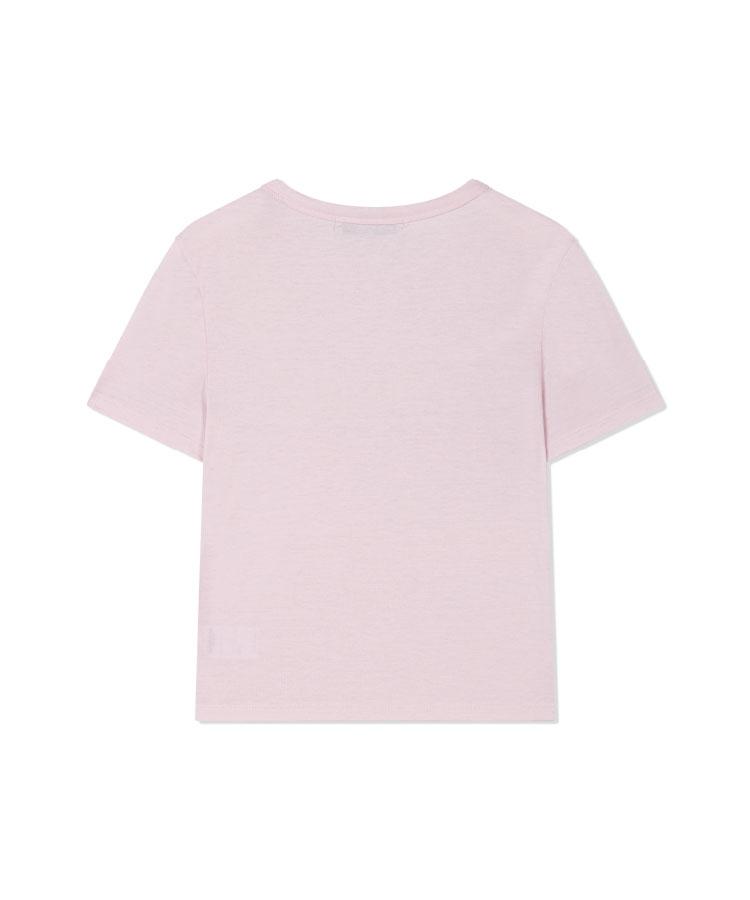 Guwolsibil Lace Patch Short-Sleeved Top Pink