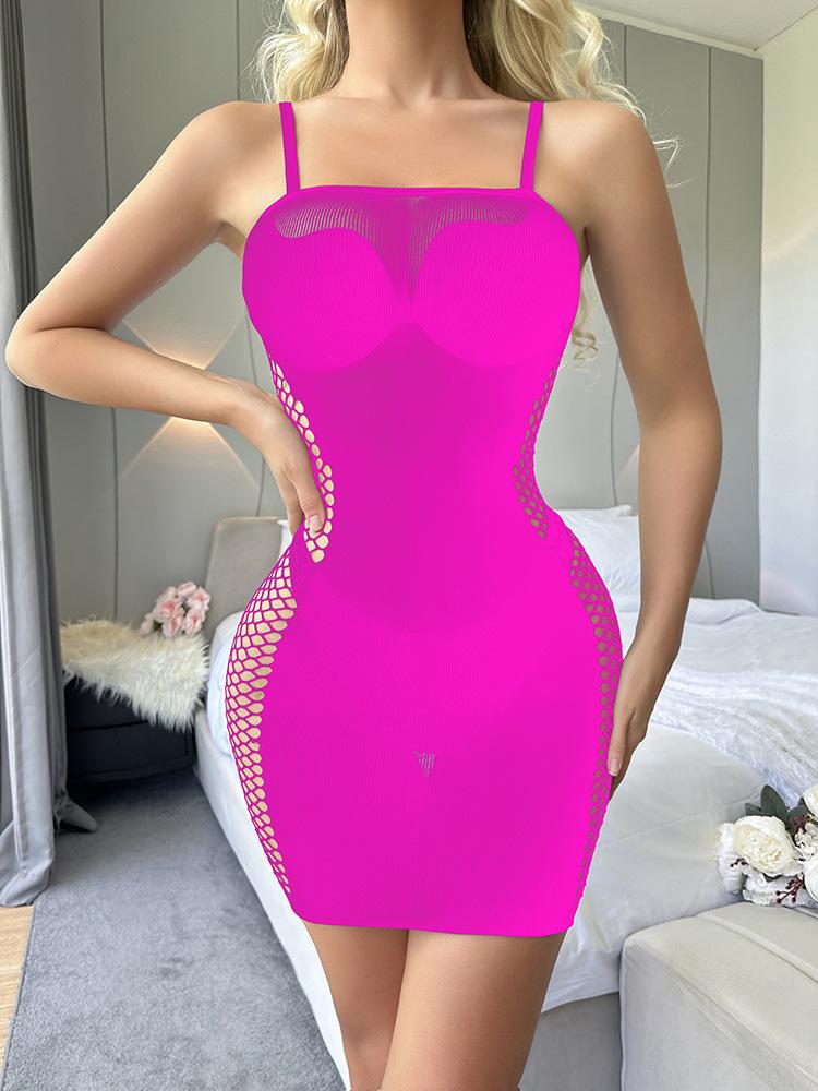 Sexy Underwear Women's Sexy Black Hollow Hip Skirt Showing Breasts Mesh Jacket Jacquard Perspective