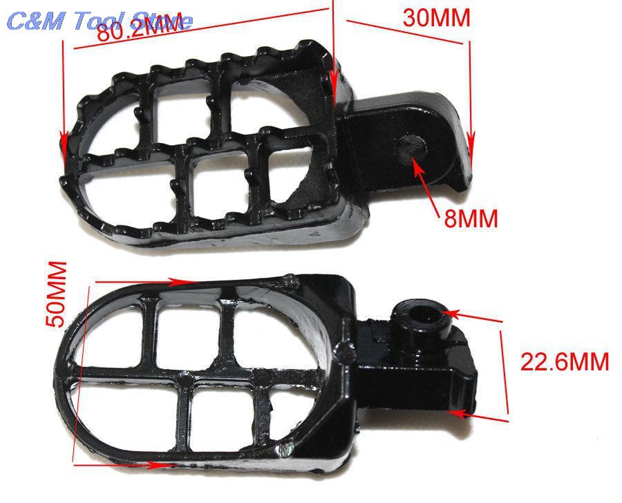 New 3.1 Inch Length X 2.0 Inch Width Foot Pegs Pedals for For PW 50 (ALL) PW80 (ALL) Footrests Foot Pegs
