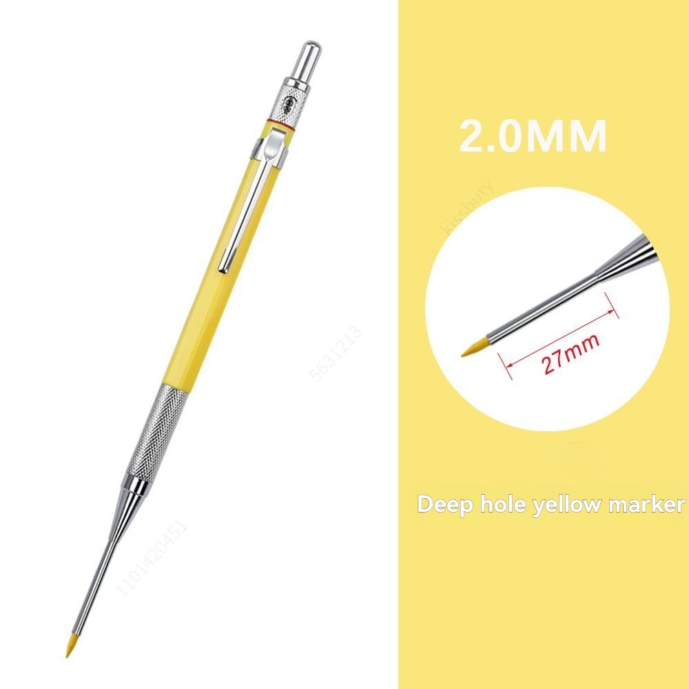 30mm Deep Hole Long Nib Mechanical Pencil Set Solid Carpenter Woodworking Tools 2.0mm 12 Colors Refill Construction Tools
