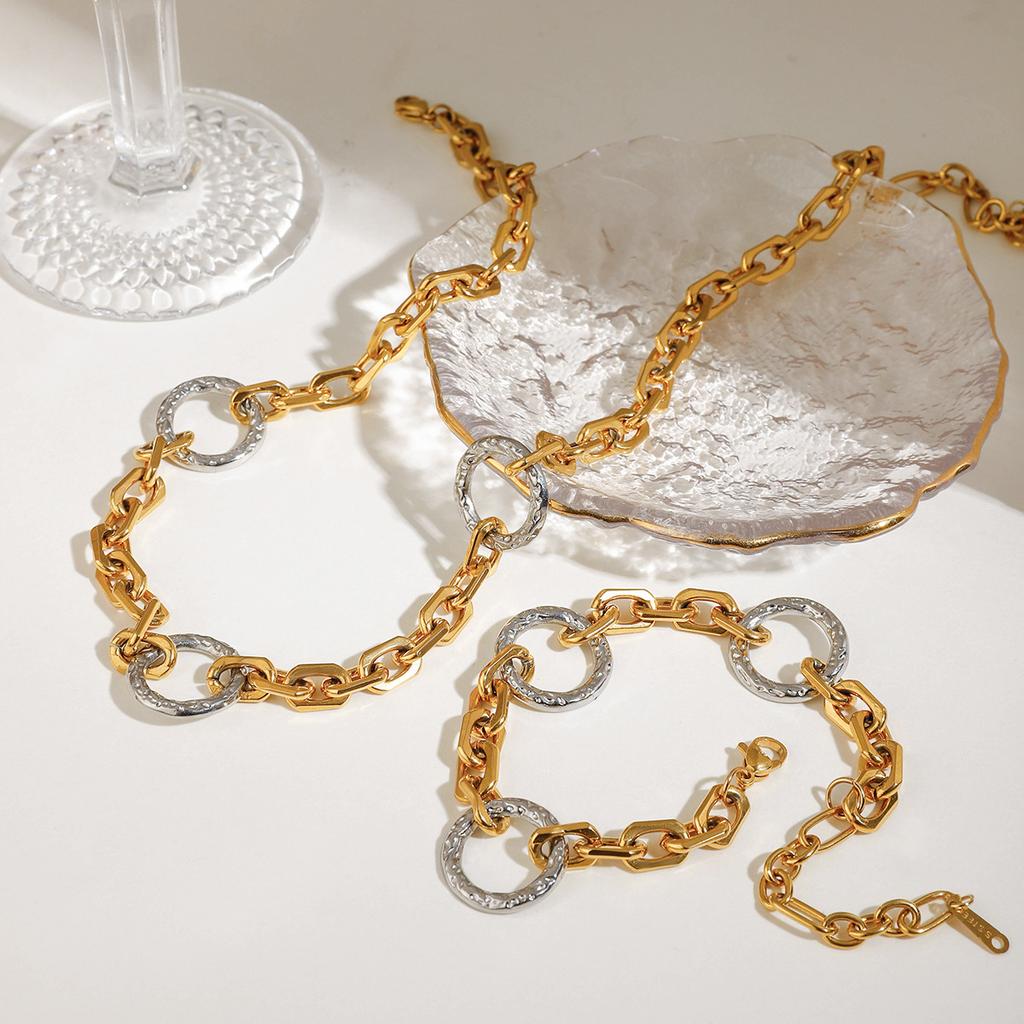 New INS 18K Gold Stainless Steel Necklace Paperclip Chain Heart Pendant Necklaces