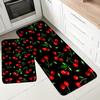 1Pcs Cherry Pattern Floor Mat Modern Kitchen Polyester Rug Non-Slip Colorful Indoor Carpet, For Home Bathroom Bedroom Living Room Decor