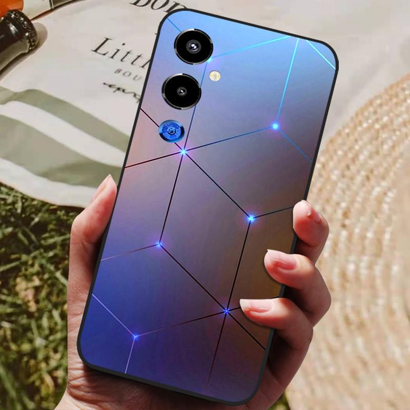 For Tecno Pova 4 Pro Case Cool Painted Silicone TPU Soft Cover for Tecno Pova4 Pro Cases Pova 4Pro Black Protective Phone Shells