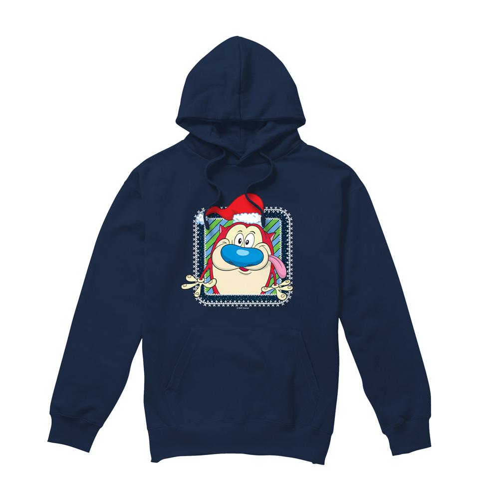 Ren & Stimpy Mens Festive Santa Hat Christmas Hoodie