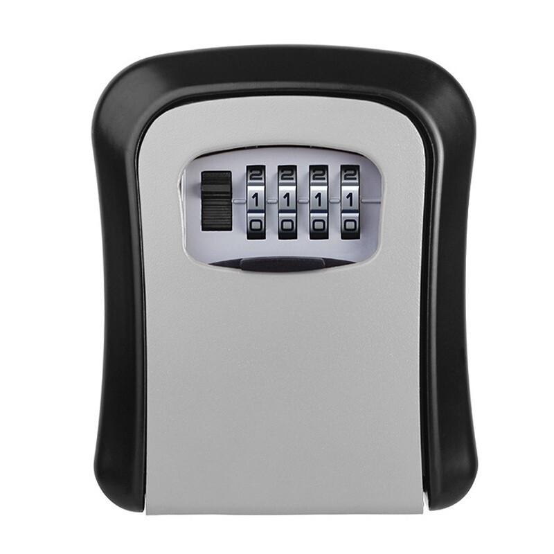 Safe Box Key Secure 4 Digit Combination Wall Mounted Lock Storage Aluminum Alloy