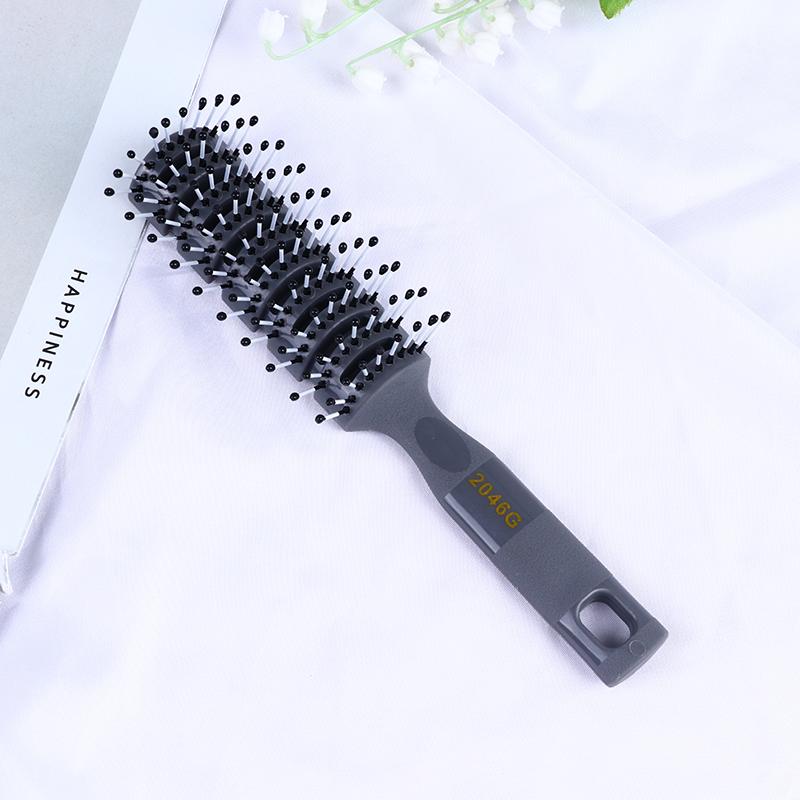 Salon Household Professional Rib Comb of Men’s Pomade Hair Styling Massage Curling Hairbrush for Inner Buckle Modeling