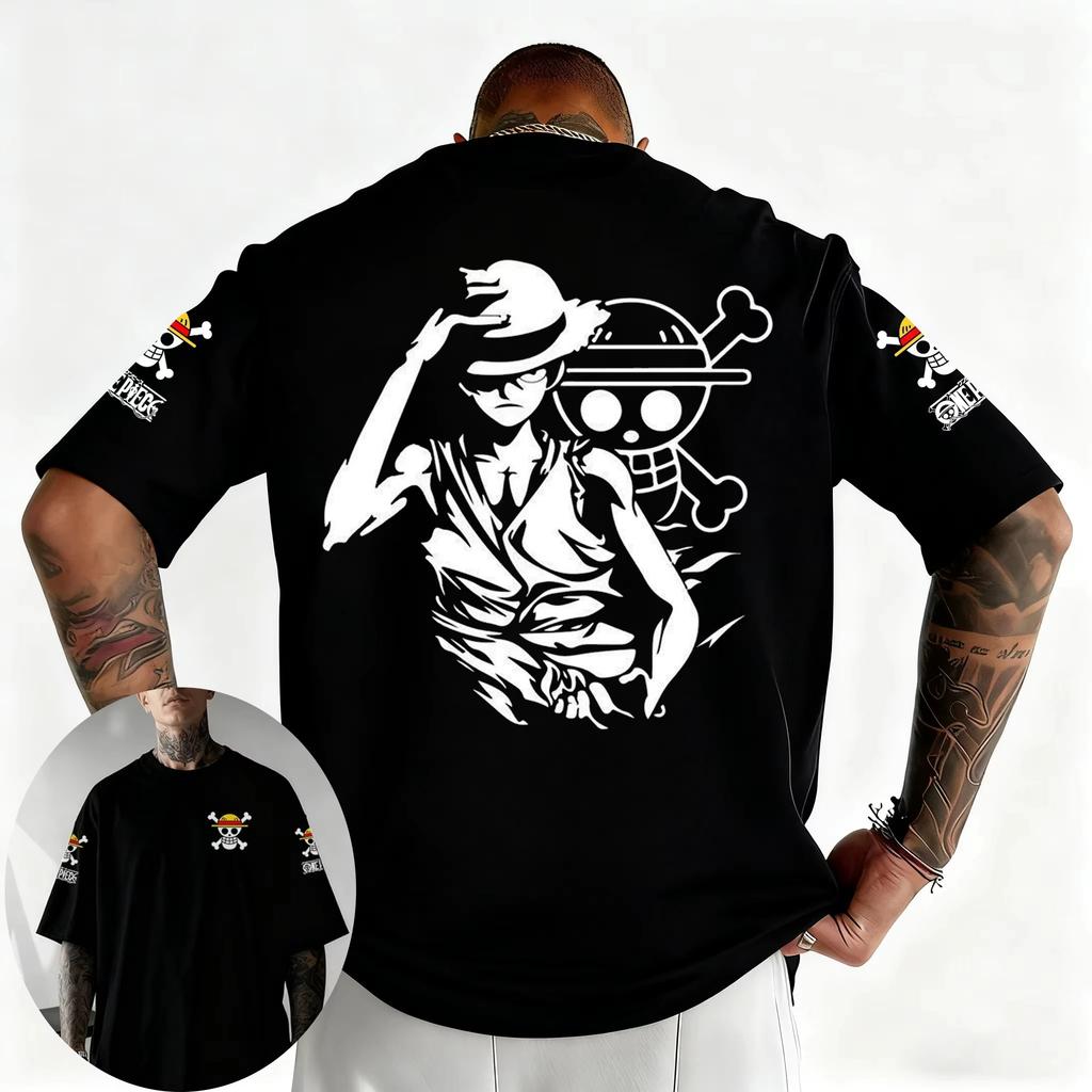 Japanese Anime ONE PIECE Summer T-shirt Casual Sports Fitness Loose Oversized Comfortable Cotton Short Sleeves for Men and Women