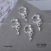 Silver Star Moon & Pink Heart Tassel Nail Rhinestone Ornaments