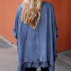Giacca di Jeans Europea Autunnale con Volant - Cardigan a Sciarpa Versatile a Manica Media da Donna