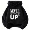 "Never Give Up" Letter Print Children's Sweatshirt - Spring Sportswear for Boys & Girls