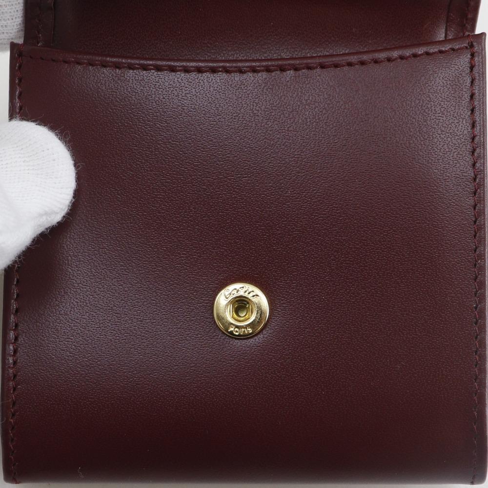 CARTIER Must Line Coin Purse Bordeaux Calfskin unisex Used